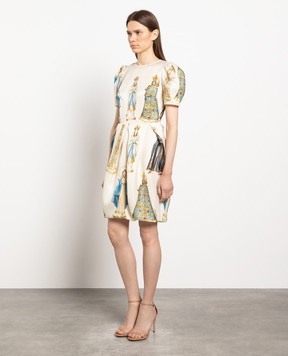 Dolce&Gabbana Beige Madonne print silk dress F6D9LTGDN33