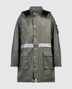 Rokh Green jacket with logo embroidery R8CA238NL