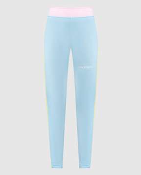 Palm Angels Blue Miami logo leggings PWVG020S23FAB003