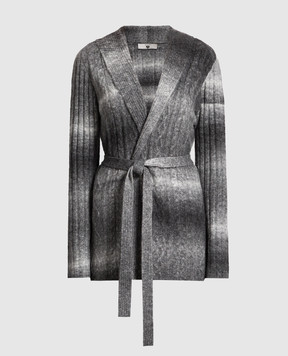 Twinset Gray cardigan with the effect of degrade into a textured pattern 232LI35BB