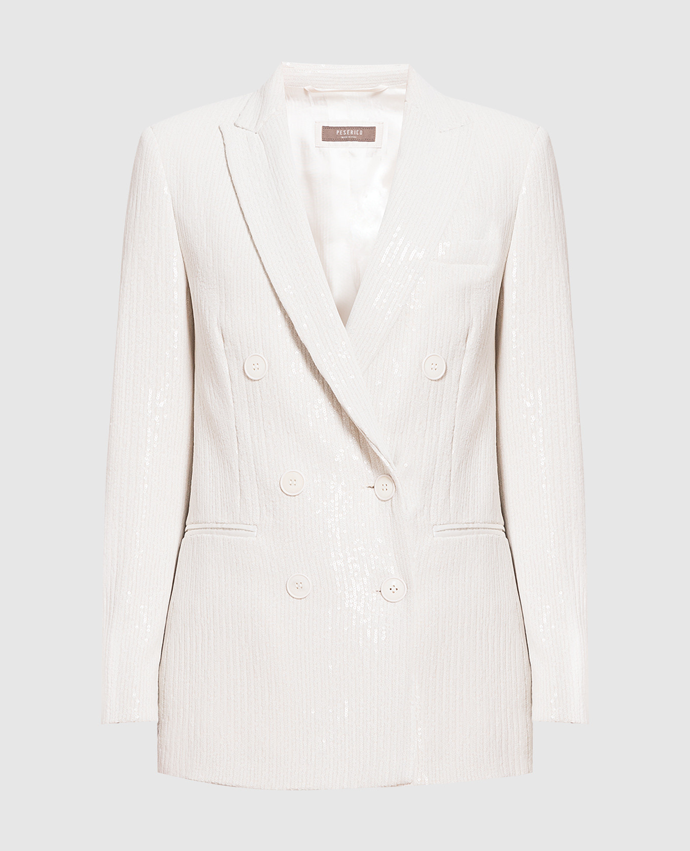 

White double-breasted jacket with sequins Peserico