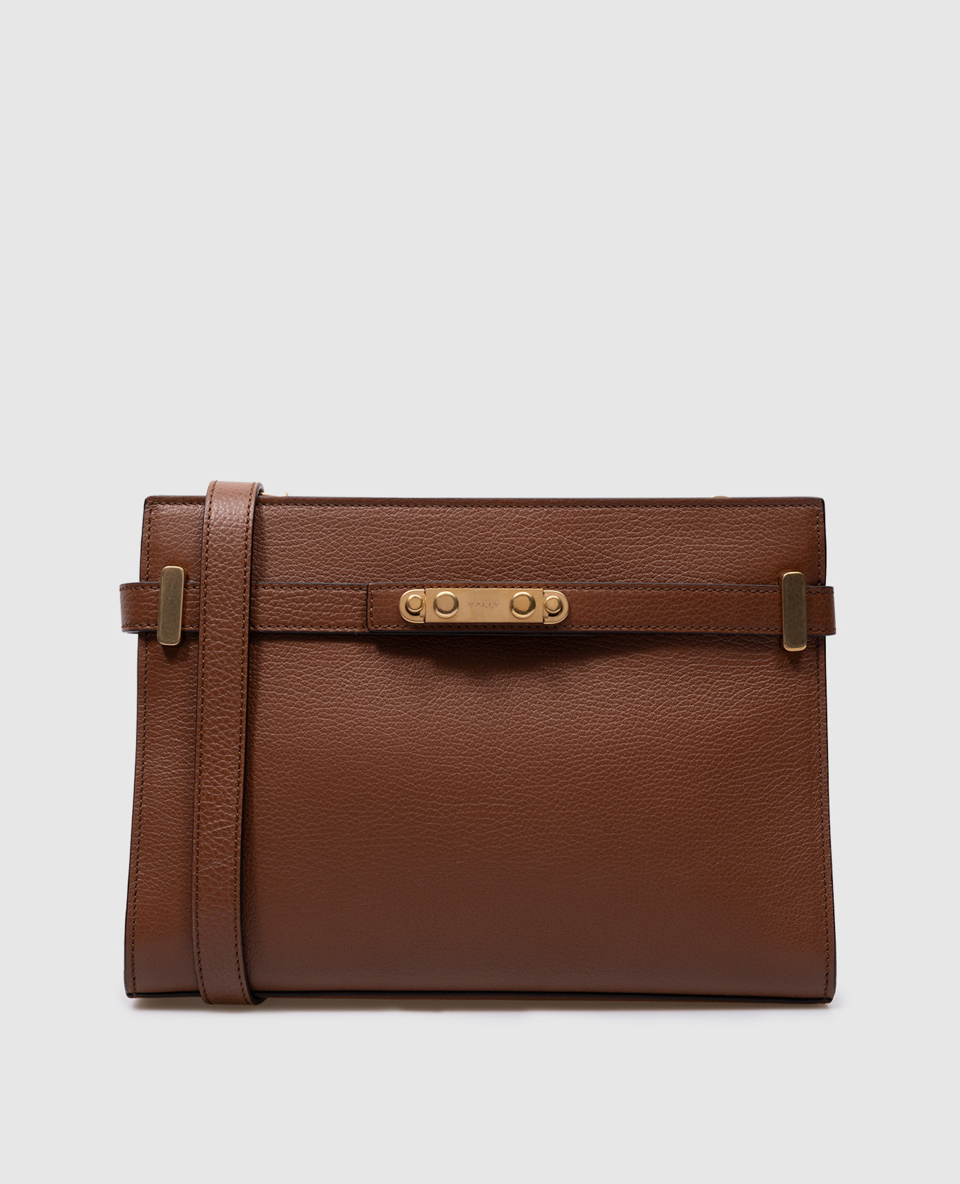 Bally - Brown leather Carriage bag with logo WAC01ZVT568 - shop