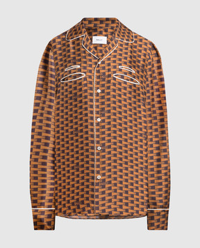 Bally Brown silk blouse with Pennant pattern M5BAA12FSE085