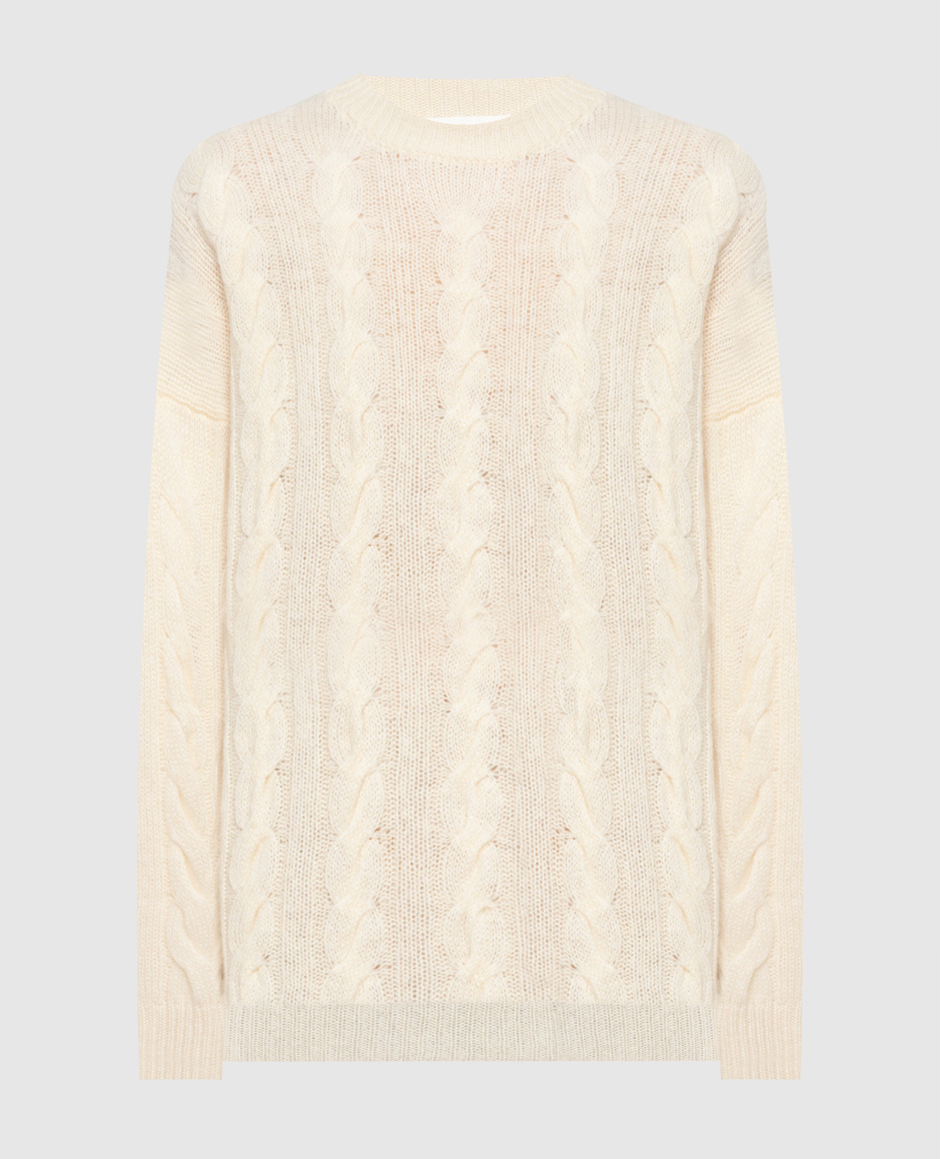 

Beige sweater made of wool and cashmere in a textured pattern Solotre