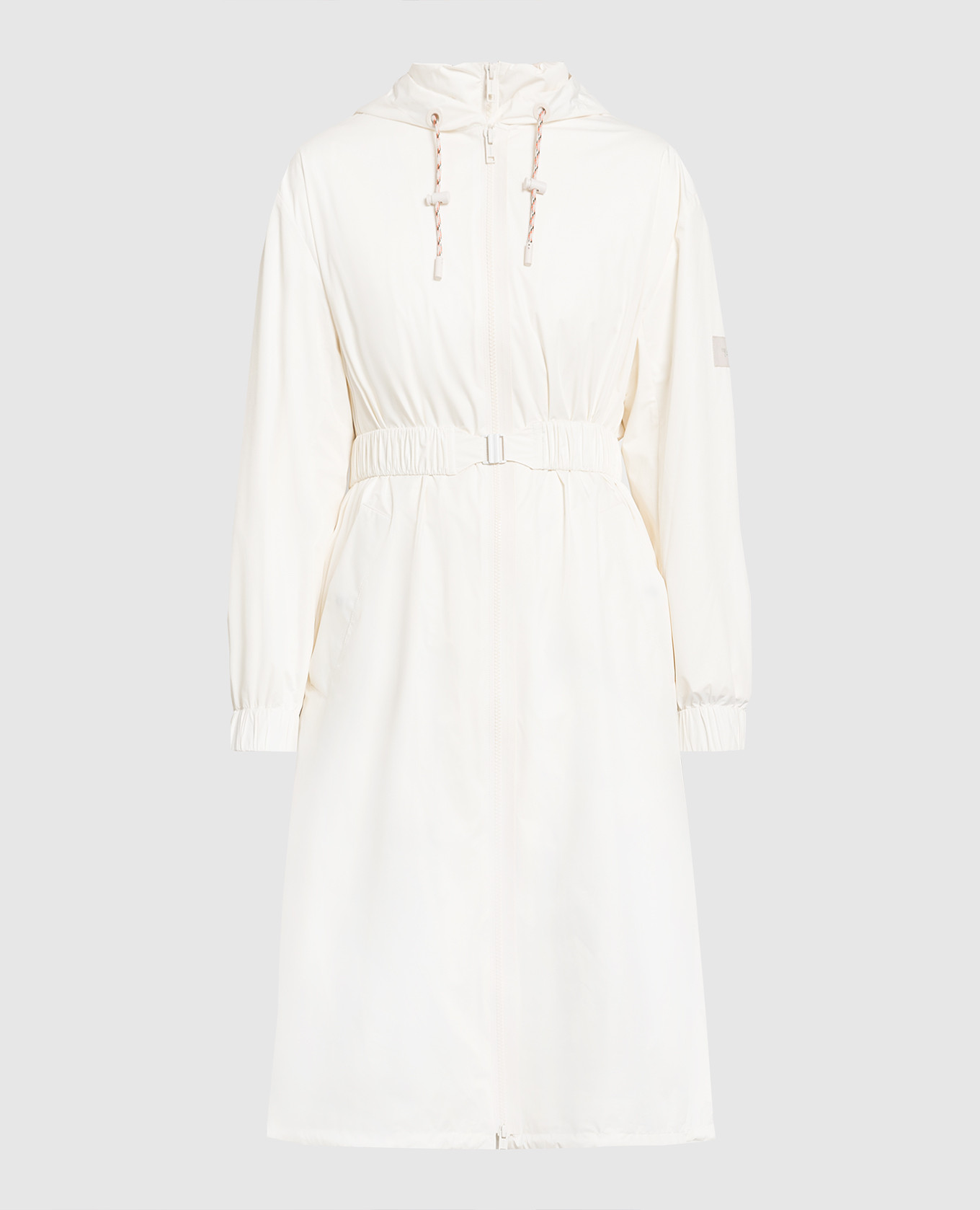 Beige raincoat with logo yves salomon army