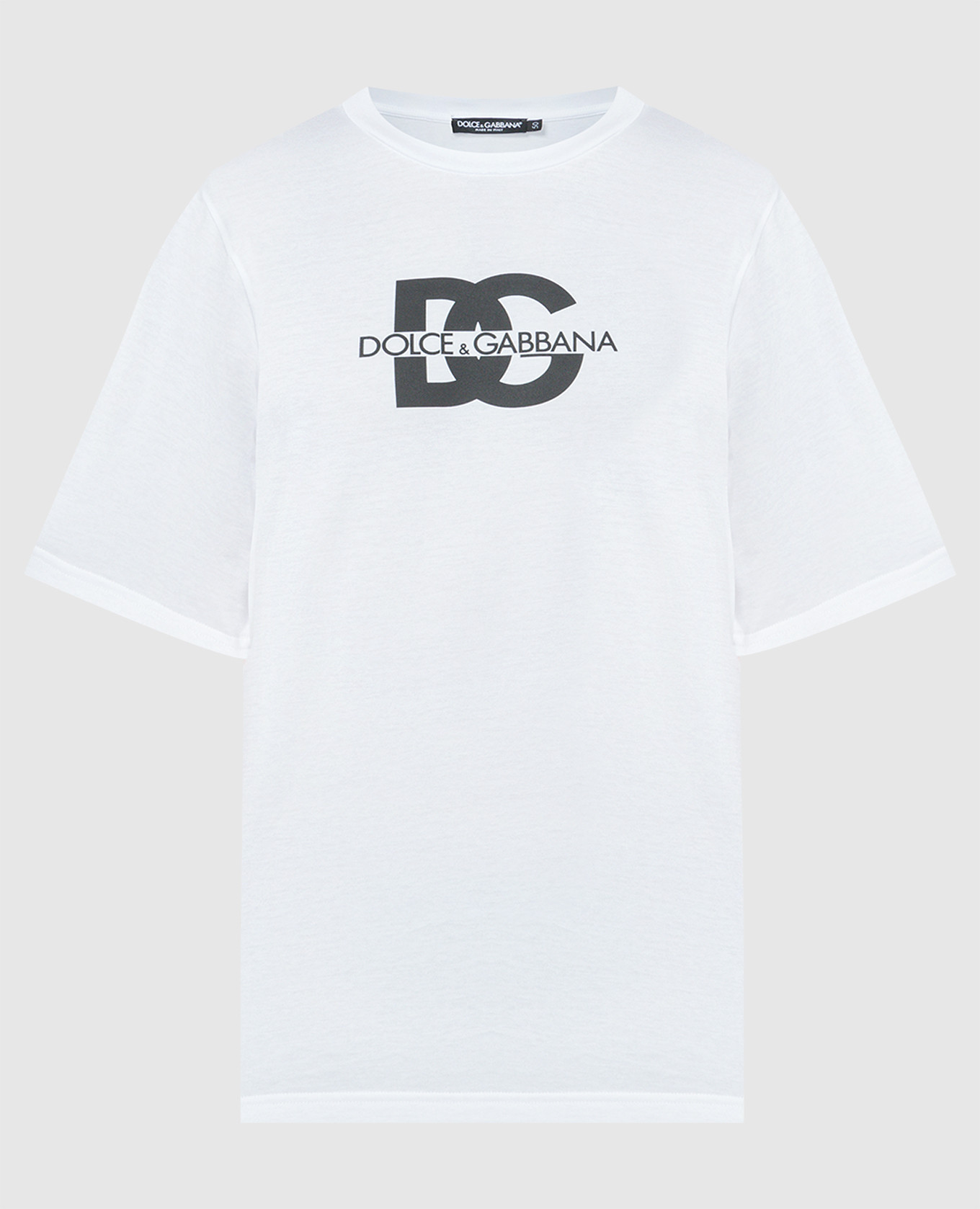 White t-shirt with monogram logo print dolce&gabbana