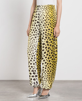 The Attico Yellow joggers in a leopard pattern 236WCP131V065P