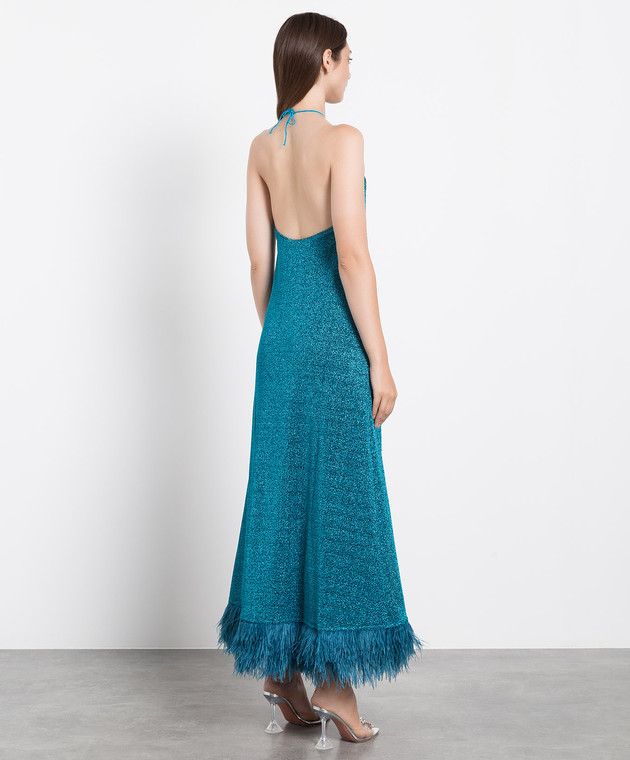 knee length dresses for ladies Strapless Turquoise Maxi Dress with Pockets