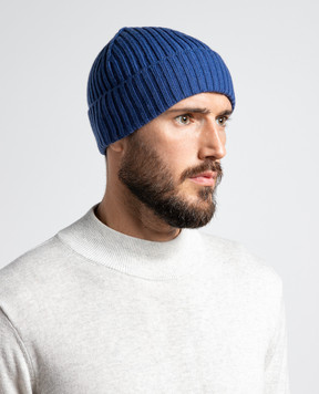 Cashmere&Whiskey Blue cashmere hat 201C