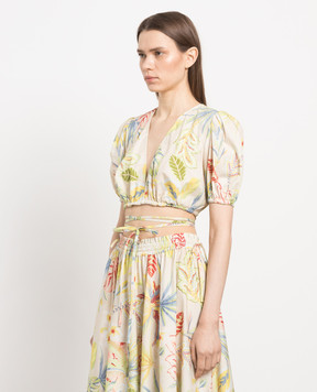 Twinset Beige blouse in floral print 231TT2493