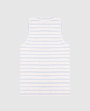 Brunello Cucinelli Children's beige striped top with monil chain BL943T414B