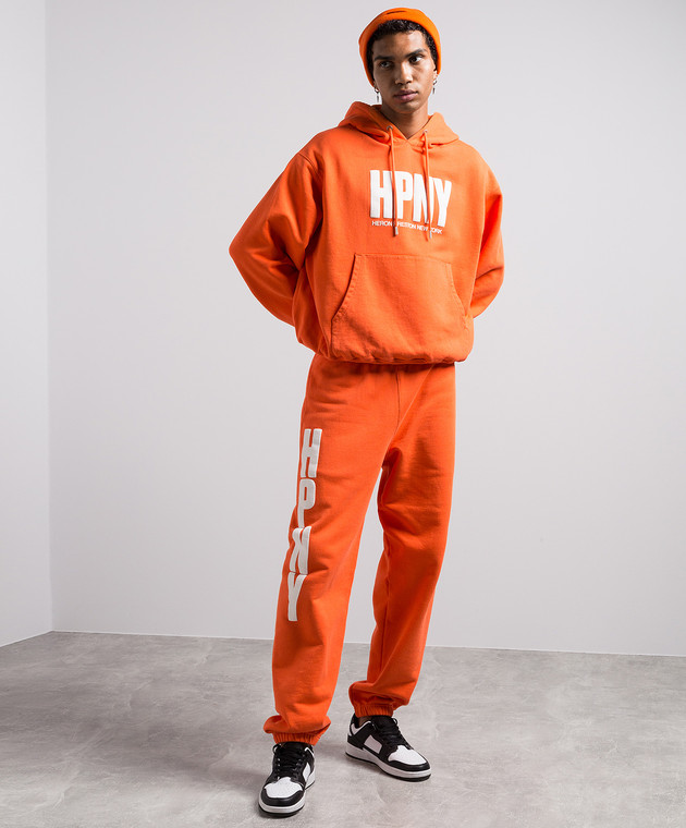 Heron Preston Orange hoodie with HPNY print HMBB024C99JER004 buy with Sweden delivery at Symbol