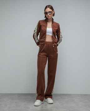Casablanca Brown cropped Laurel sports jacket WF23JTP16501