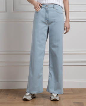 Peserico Blue flared jeans with logo P04756L25R
