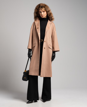 Heresis Beige coat made of wool K83110G400