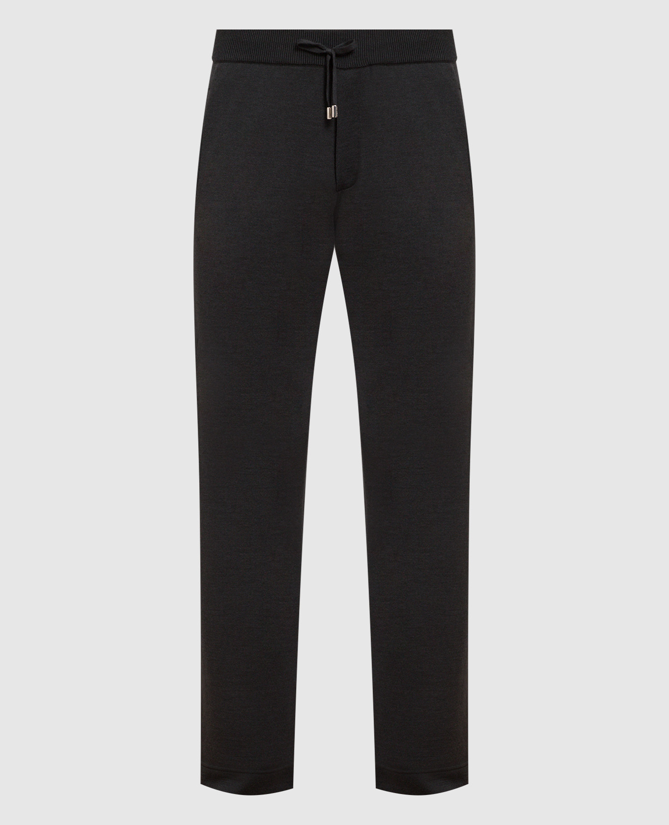 

Charcoal wool and silk trousers with logo embroidery Stefano Ricci, Grey