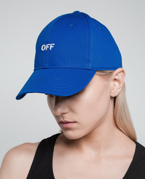 Off-White Blue cap with logo OWLB044F23FAB005