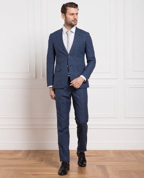 Stefano Ricci Blue checked suit M5SMFI2220BI37HC