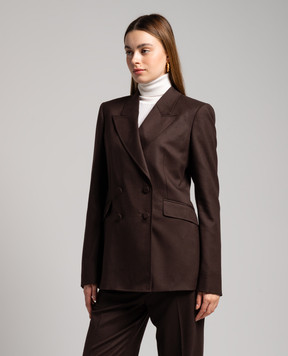Gabriela Hearst Brown double-breasted Stephanie wool jacket 1235122W138