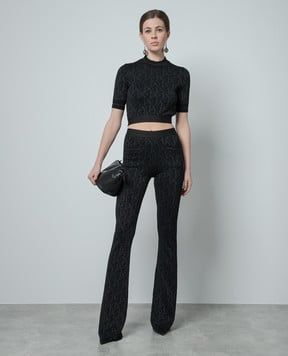 Palm Angels Black logo top with lurex PWHT010R24KNI001