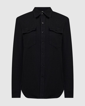 WARDROBE.NYC Black shirt with a figured bottom W1013PC
