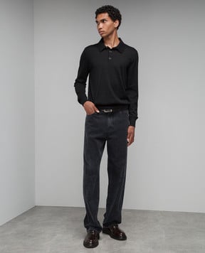Dolce&Gabbana Black cashmere polo shirt GX831TJAWTY