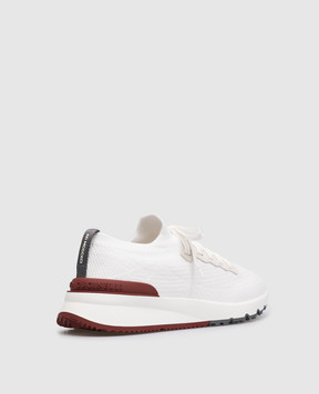 Brunello Cucinelli White sneakers with textured logo MZUPMBO252