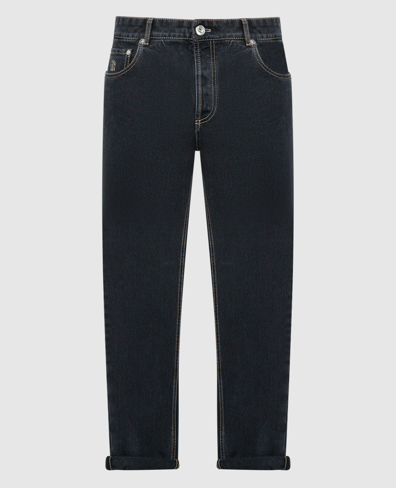 

Gray jeans with logo patch Brunello Cucinelli, Grey