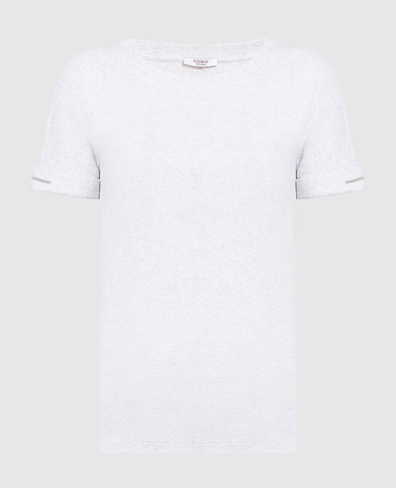 

Gray melange t-shirt with monil chain Peserico, Grey