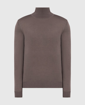 Cashmere&Whiskey Brown wool, silk and cashmere golf MU8571318410R