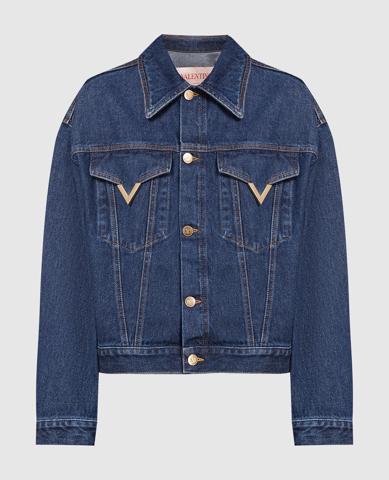Valentino - Blue denim jacket with logo 1B3DC02S796 - shop