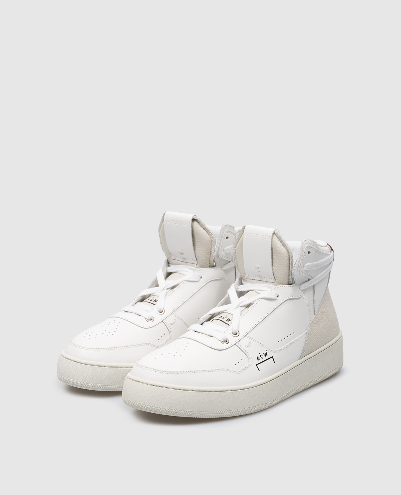Luol white leather high top with logo A Cold Wall 2