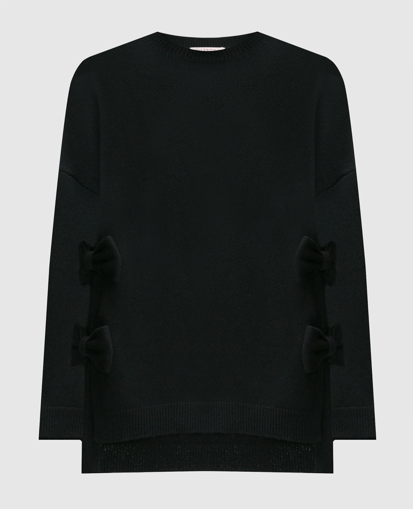 Black wool sweater with bows valentino