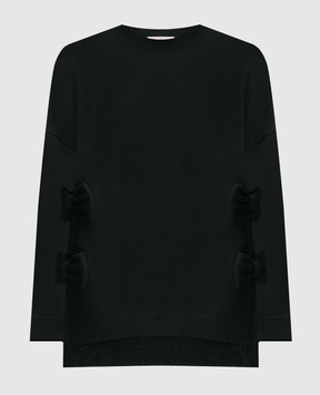 Valentino Black wool sweater with bows 3B0KC51E8AL