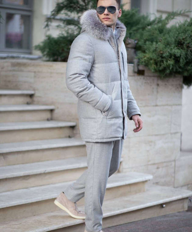 エピヌ pleats frill jacket herringbone gray エピヌ pleats frill