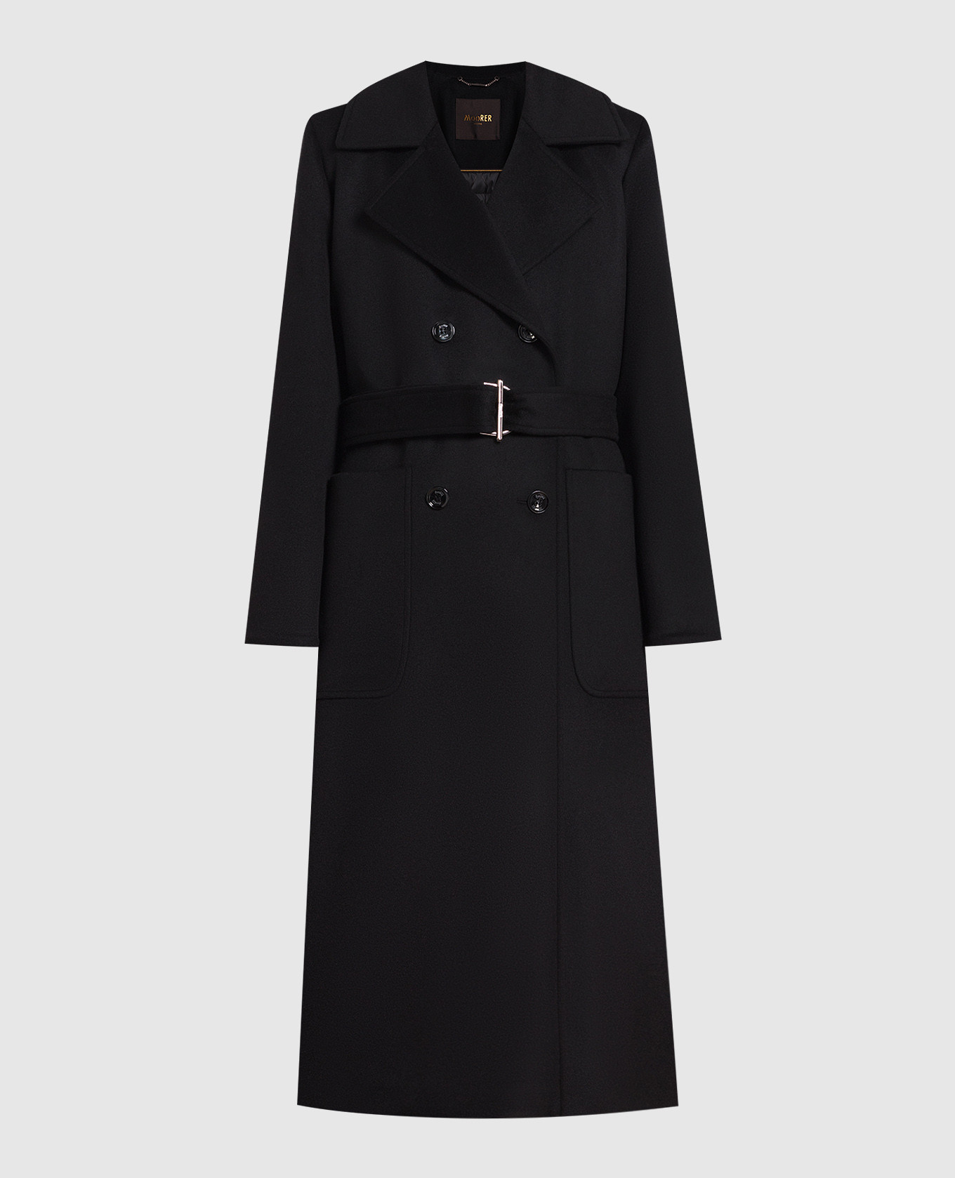 

Malaika-LE black double-breasted wool and cashmere coat MooRER, Черный