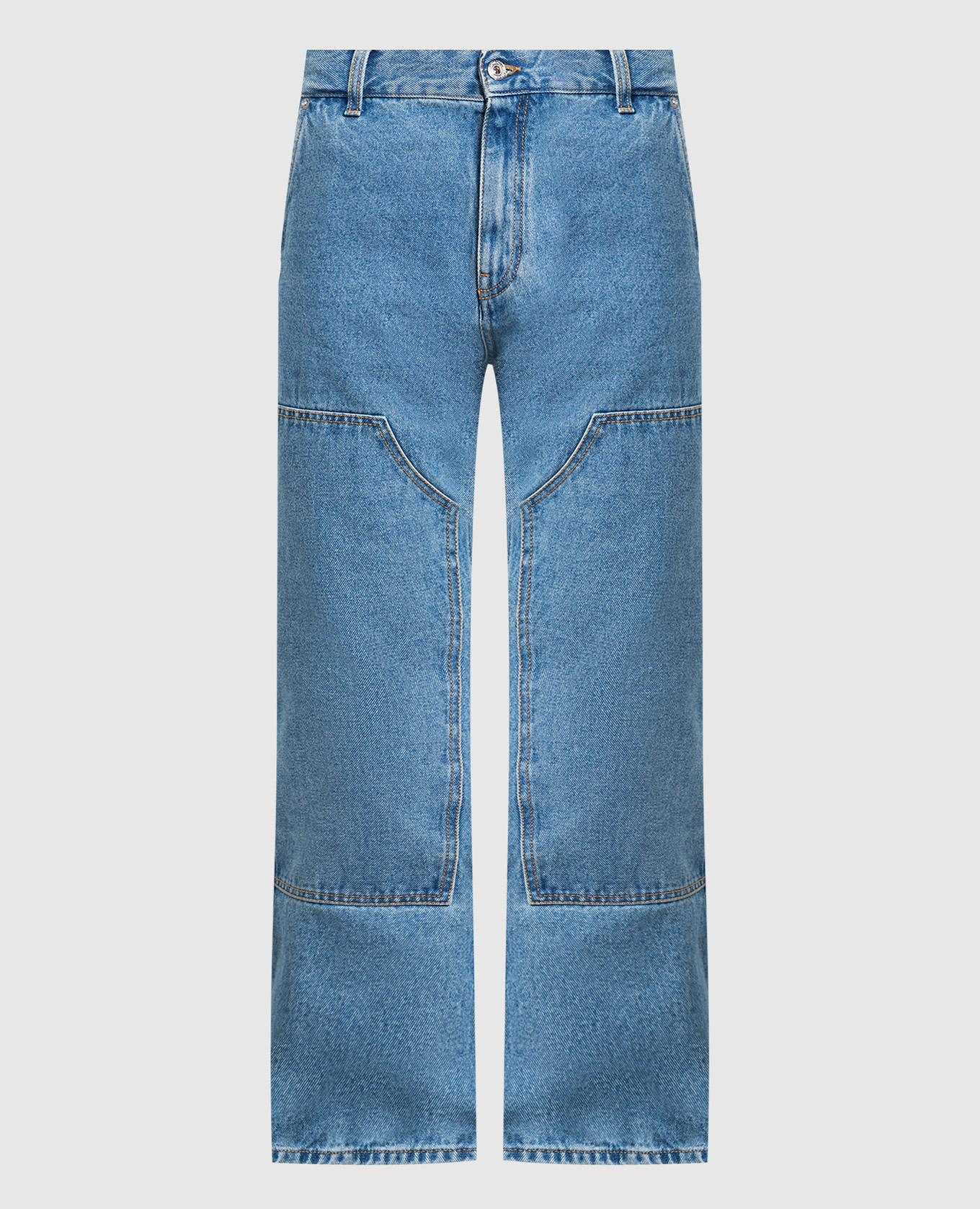 

Blue jeans with logo patch Off-White, Голубой