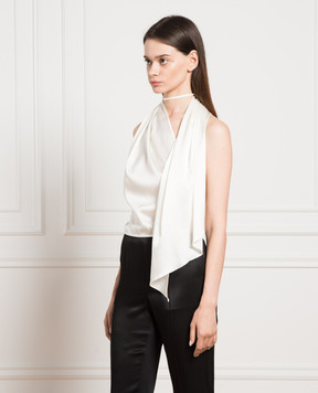 Materiel White silk top with open back MPF23N1860BLWT