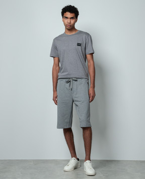 Dolce&Gabbana Gray melange t-shirt with logo patch G8PT1TG7F2I