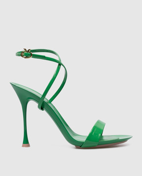 Gianvito Rossi Spice green patent leather sandals G3217495LAC