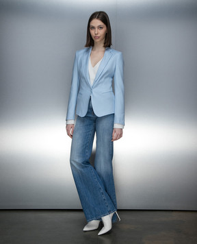 Dondup Blue jacket with linen DJ521LS0015DXXX