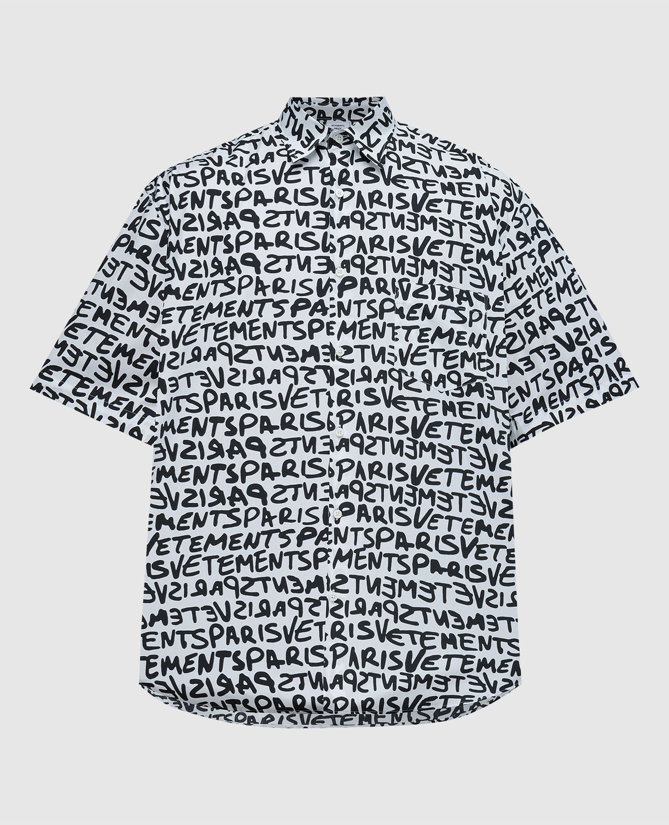 White shirt with logo print vetements