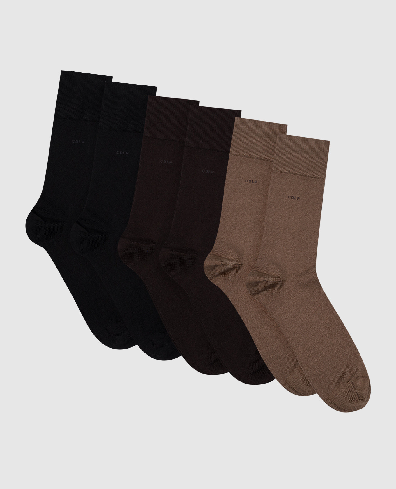 

A set of socks with a logo CDLP, White