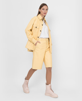 Simonetta Ravizza Yellow leather bermuda shorts S02ST03L1