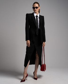Alexander McQueen Black skirt made of wool in the form of an inverted jacket 769017QJACX