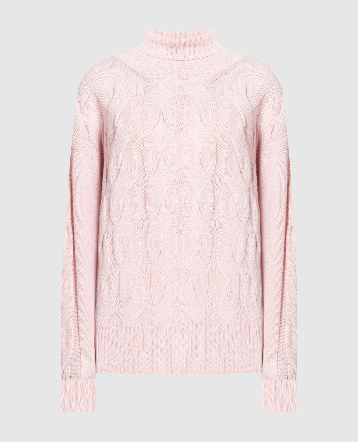 

Pink sweater in wool and cashmere with a textured pattern ANNECLAIRE, Розовый