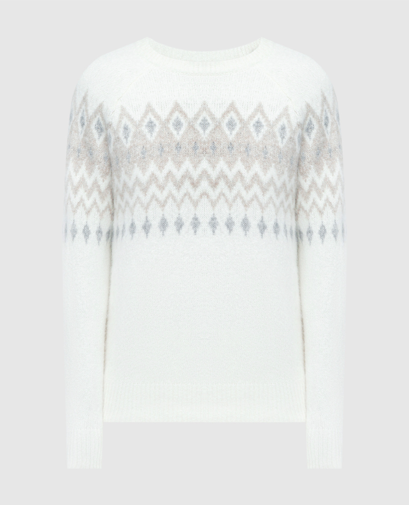 

White sweater with a geometric pattern Brunello Cucinelli