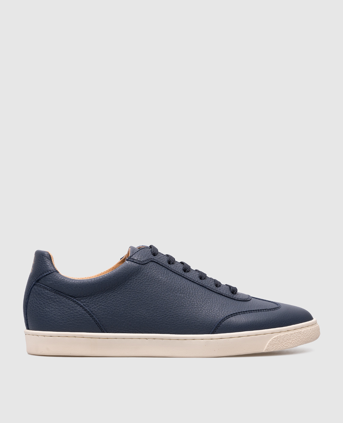 

Blue leather trainers with logo Brunello Cucinelli, Синий