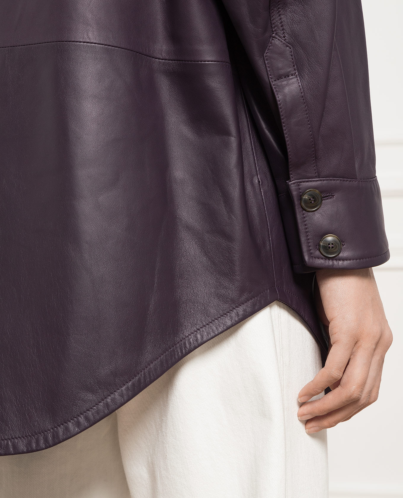 Purple leather shirt Simonetta Ravizza 5