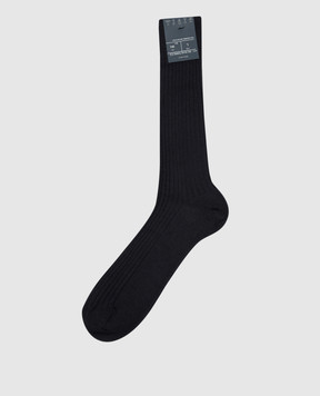 Bresciani Blue striped socks made of cashmere and silk MC016UN0001XX